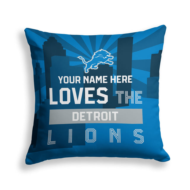 Pixsona Detroit Lions Skyline Throw Pillow | Personalized | Custom