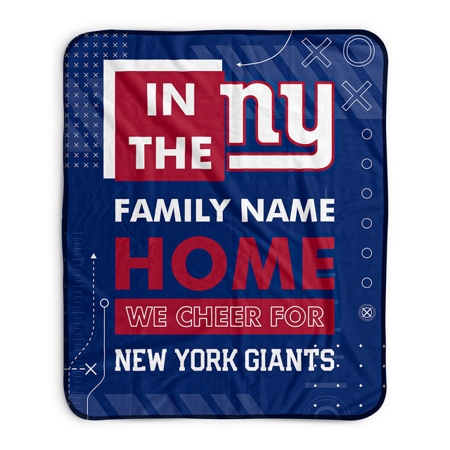 Pixsona New York Giants Cheer Pixel Fleece Blanket | Personalized | Custom