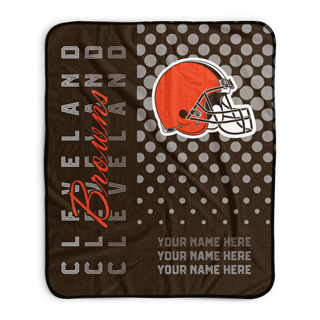 Pixsona Cleveland Browns Halftone Pixel Fleece Blanket | Personalized | Custom