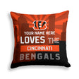 Pixsona Cincinnati Bengals Skyline Throw Pillow | Personalized | Custom