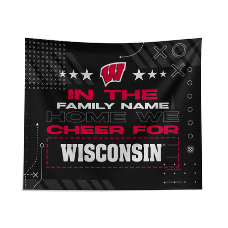 Pixsona Wisconsin Badgers Cheer Tapestry | Personalized | Custom