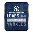 Pixsona New York Yankees Skyline Pixel Fleece Blanket | Personalized | Custom