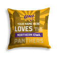 Pixsona Northern Iowa Panthers Skyline Throw Pillow | Personalized | Custom