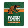 Pixsona FAMU Rattlers Stripes Pixel Fleece Blanket | Personalized | Custom