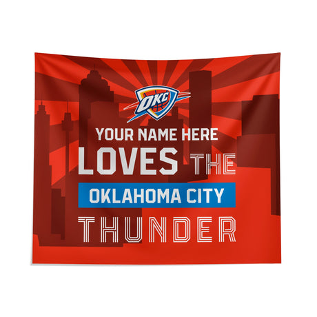 Pixsona Oklahoma City Thunder Skyline Tapestry | Personalized | Custom