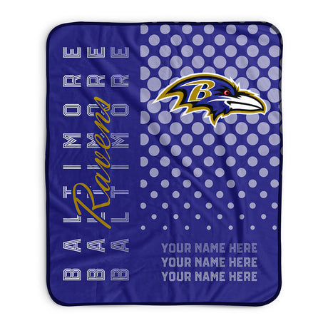 Pixsona Baltimore Ravens Halftone Pixel Fleece Blanket | Personalized | Custom