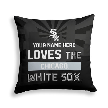 Pixsona Chicago White Sox Skyline Throw Pillow | Personalized | Custom