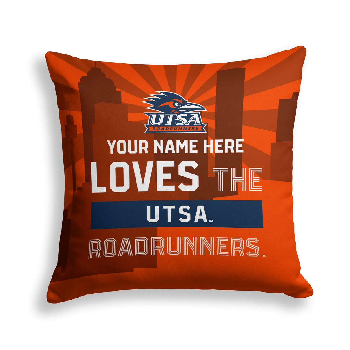 Pixsona UTSA Roadrunners Skyline Throw Pillow | Personalized | Custom