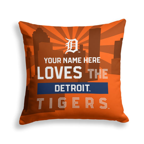 Pixsona Detroit Tigers Skyline Throw Pillow | Personalized | Custom