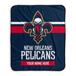 Pixsona New Orleans Pelicans Stripes Pixel Fleece Blanket | Personalized | Custom