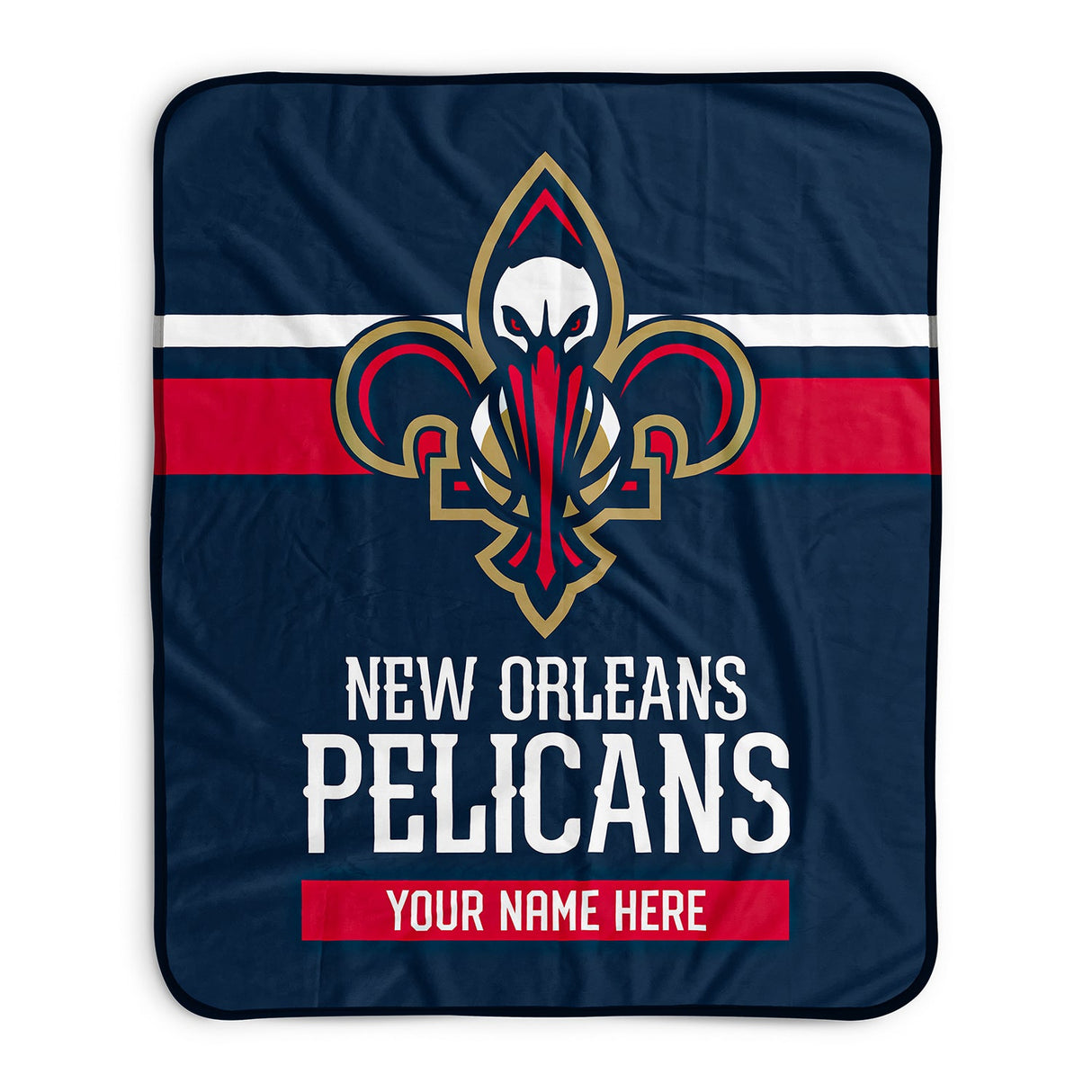 Pixsona New Orleans Pelicans Stripes Pixel Fleece Blanket | Personalized | Custom