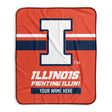 Pixsona Illinois Fighting Illini Stripes Pixel Fleece Blanket | Personalized | Custom