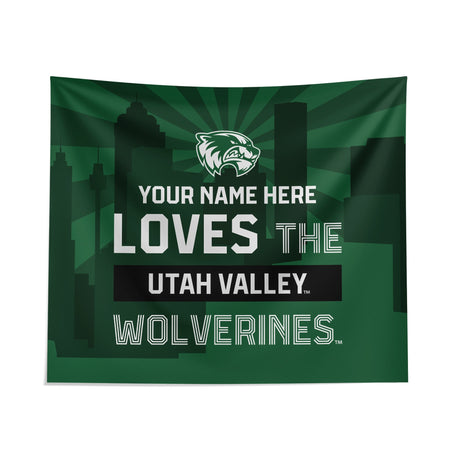 Pixsona Utah Valley Wolverines Skyline Tapestry | Personalized | Custom