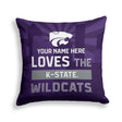 Pixsona Kansas State Wildcats Skyline Throw Pillow | Personalized | Custom