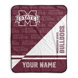 Pixsona Mississippi State Bulldogs Split Pixel Fleece Blanket | Personalized | Custom