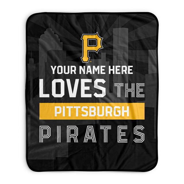 Pixsona Pittsburgh Pirates Skyline Pixel Fleece Blanket | Personalized | Custom