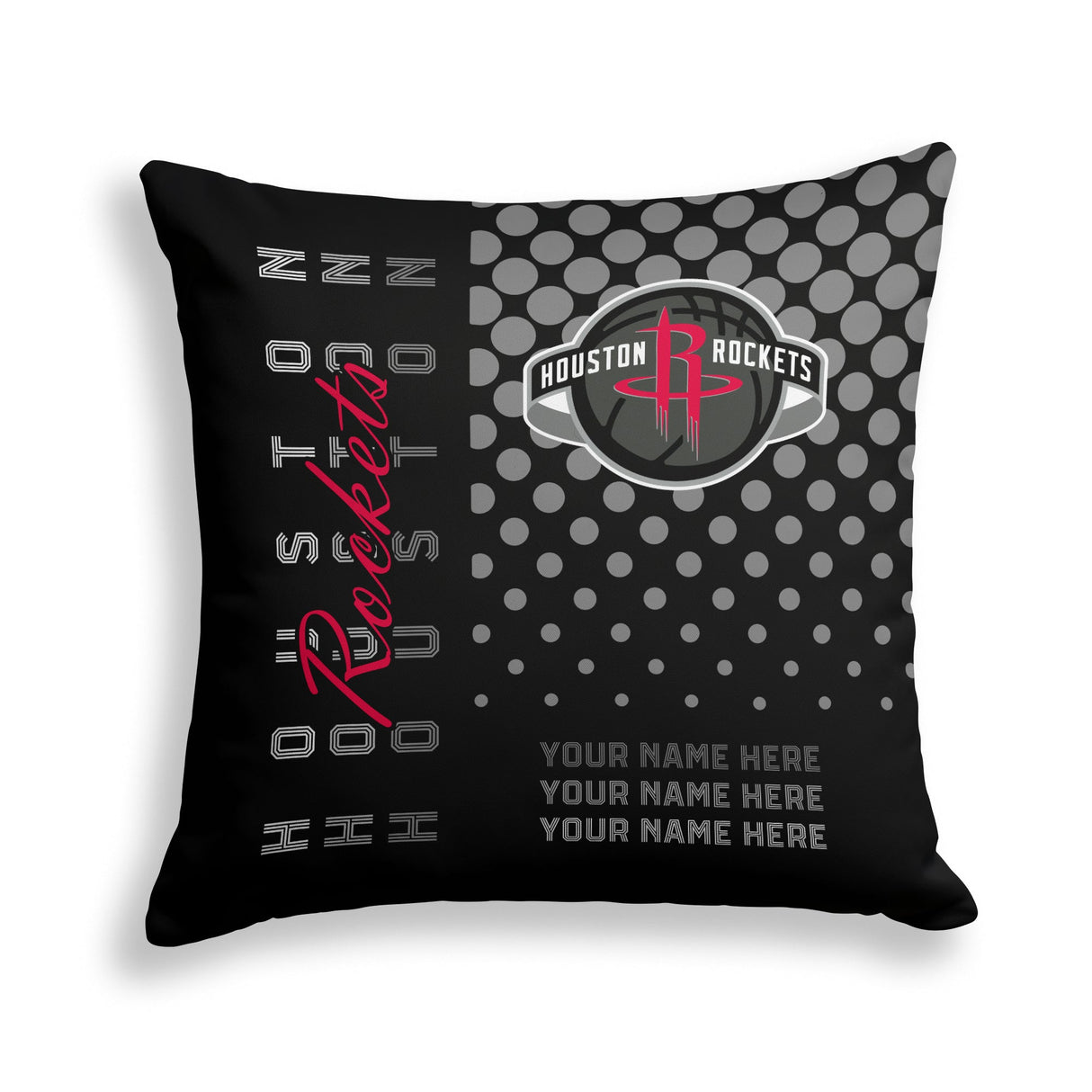 Pixsona Houston Rockets Halftone Throw Pillow | Personalized | Custom