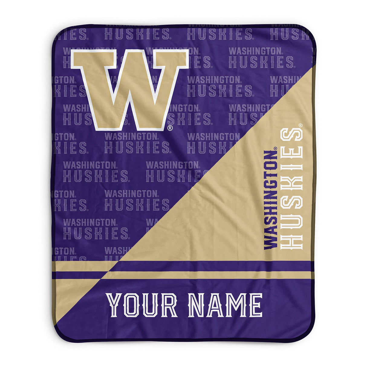 Pixsona Washington Huskies Split Pixel Fleece Blanket | Personalized | Custom