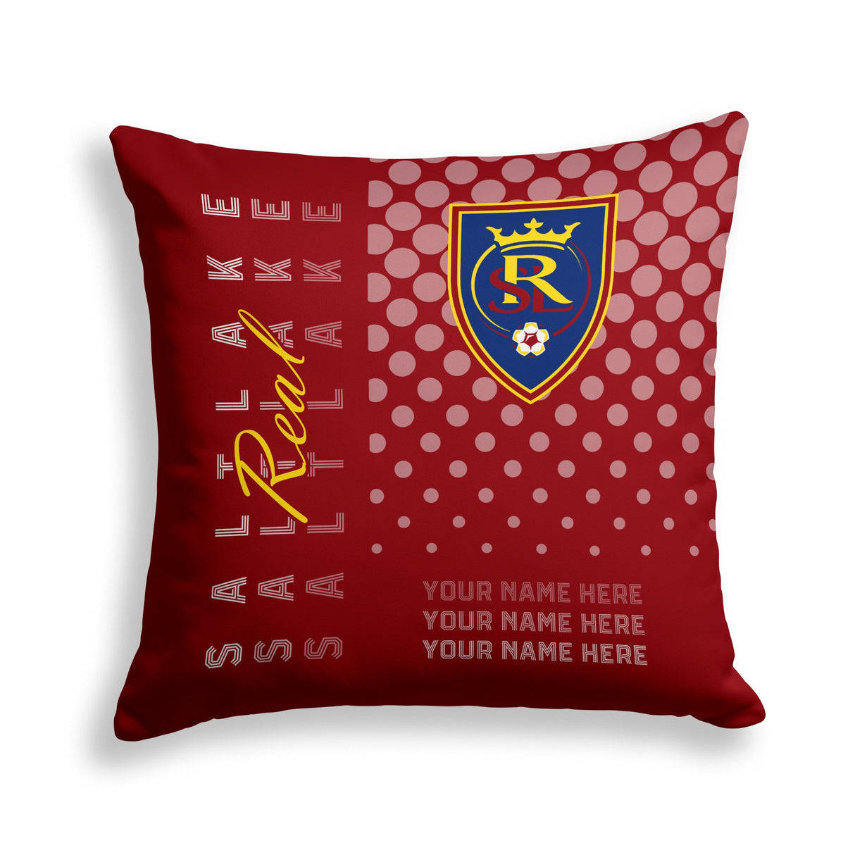Pixsona Real Salt Lake Halftone Throw Pillow | Personalized | Custom