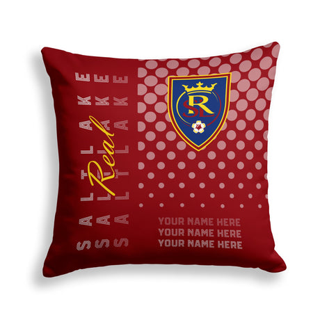 Pixsona Real Salt Lake Halftone Throw Pillow | Personalized | Custom