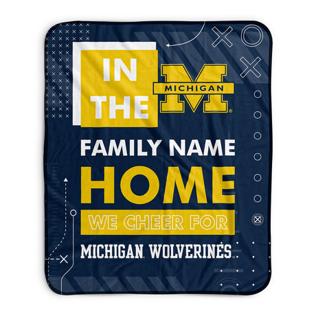Pixsona Michigan Wolverines Cheer Pixel Fleece Blanket | Personalized | Custom