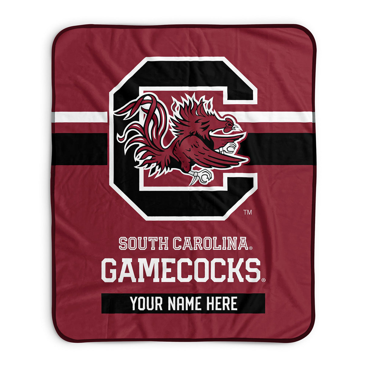 Pixsona South Carolina Gamecocks Stripes Pixel Fleece Blanket | Personalized | Custom