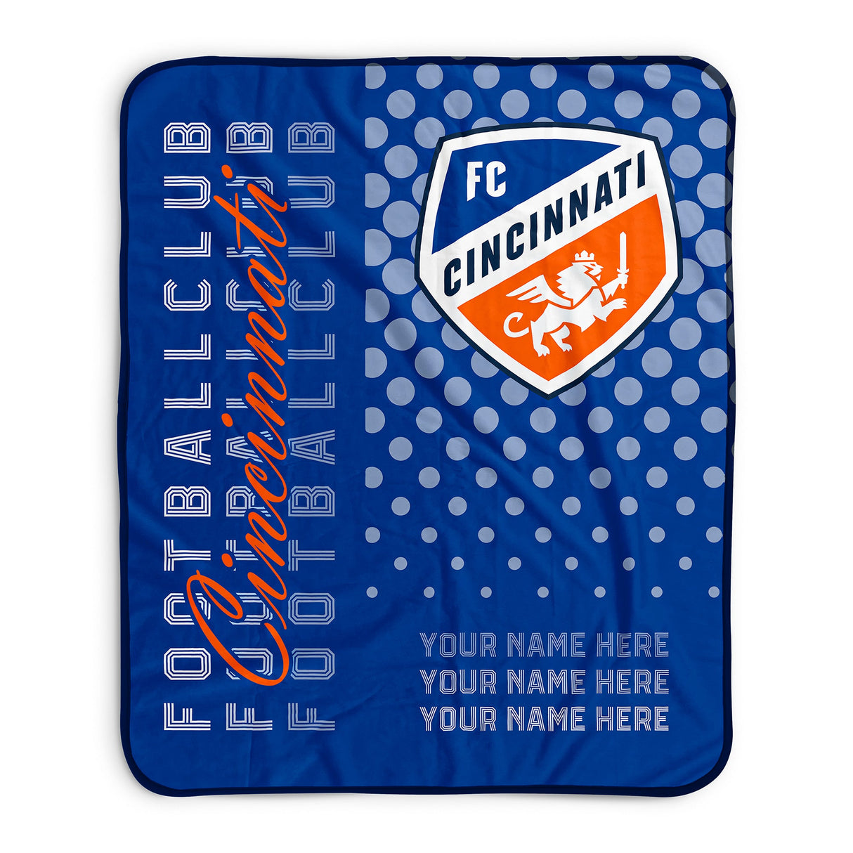 Pixsona FC Cincinnati Halftone Pixel Fleece Blanket | Personalized | Custom