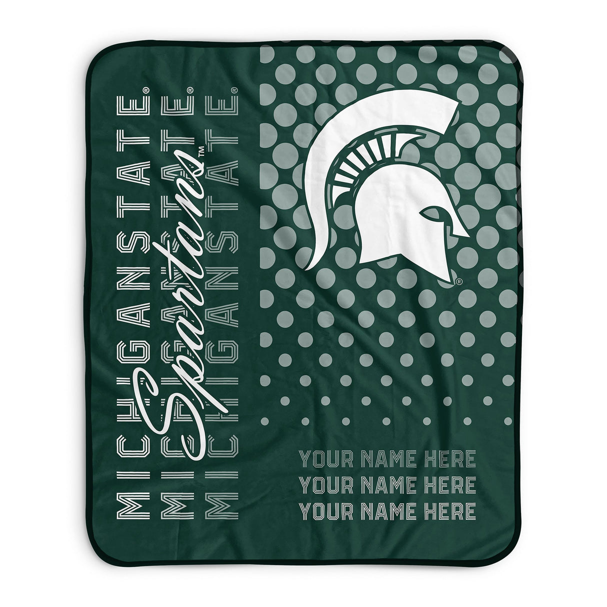 Pixsona Michigan State Spartans Halftone Pixel Fleece Blanket | Personalized | Custom