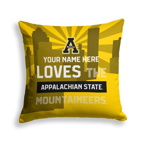 Pixsona Appalachian State Mountaineers Skyline Throw Pillow | Personalized | Custom