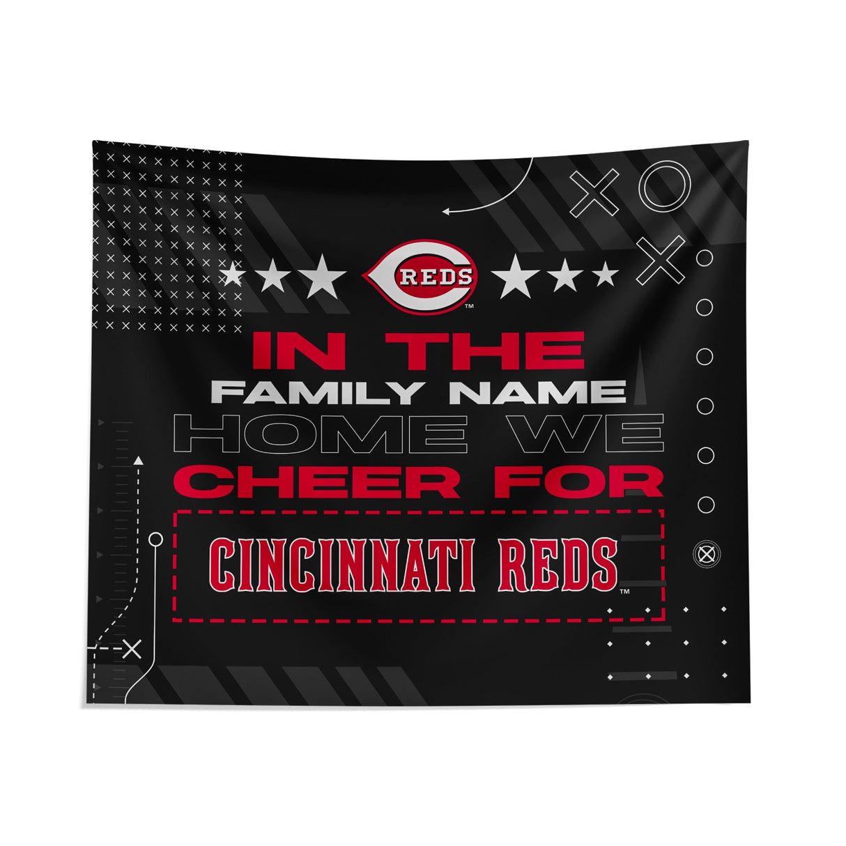 Pixsona Cincinnati Reds Cheer Tapestry | Personalized | Custom
