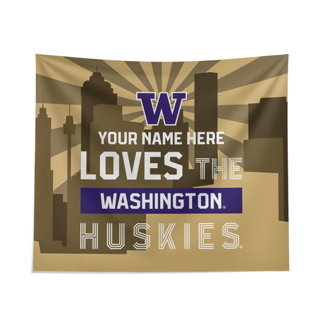 Pixsona Washington Huskies Skyline Tapestry | Personalized | Custom