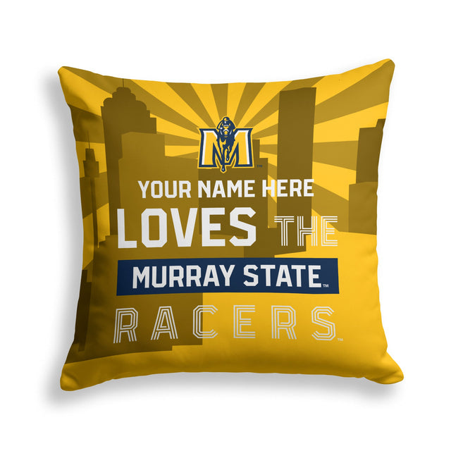 Pixsona Murray State Racers Skyline Throw Pillow | Personalized | Custom