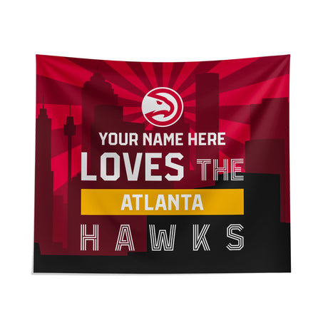 Pixsona Atlanta Hawks Skyline Tapestry | Personalized | Custom