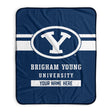 Pixsona Brigham Young Cougars Stripes Pixel Fleece Blanket | Personalized | Custom