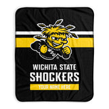 Pixsona Wichita State Shockers Stripes Pixel Fleece Blanket | Personalized | Custom