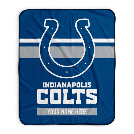 Pixsona Indianapolis Colts Stripes Pixel Fleece Blanket | Personalized | Custom