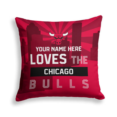 Pixsona Chicago Bulls Skyline Throw Pillow | Personalized | Custom