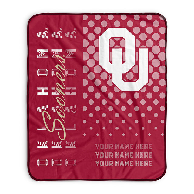 Pixsona Oklahoma Sooners Halftone Pixel Fleece Blanket | Personalized | Custom