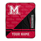 Pixsona Miami University Redhawks Split Pixel Fleece Blanket | Personalized | Custom