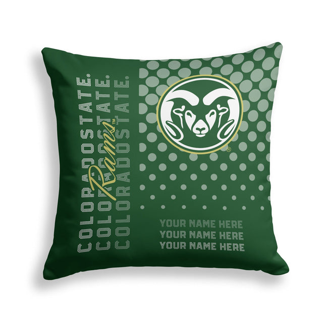 Pixsona Colorado State Rams Halftone Throw Pillow | Personalized | Custom