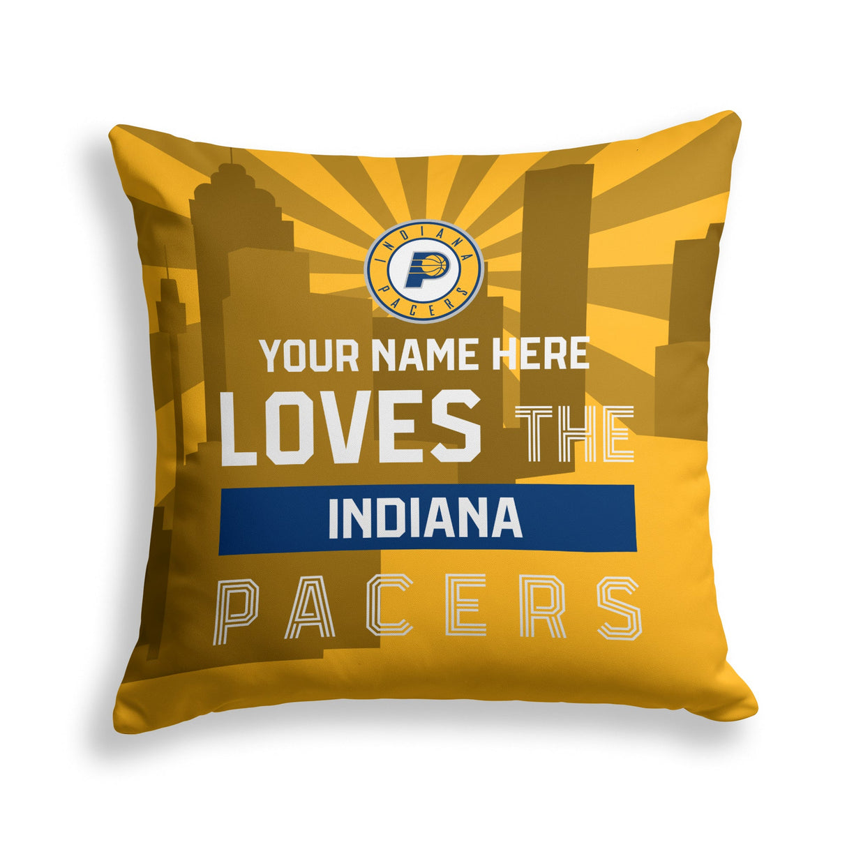 Pixsona Indiana Pacers Skyline Throw Pillow | Personalized | Custom