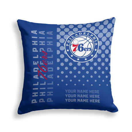Pixsona Philadelphia 76ers Halftone Throw Pillow | Personalized | Custom