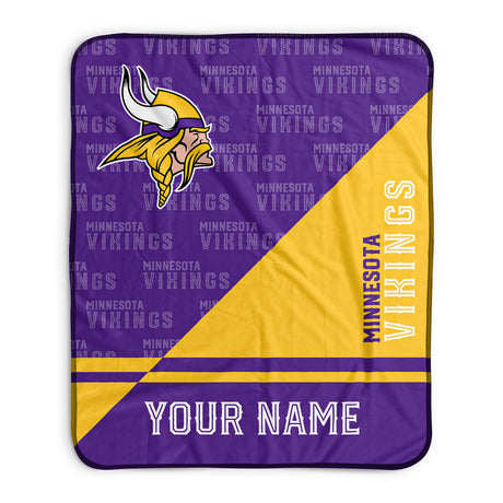 Pixsona Minnesota Vikings Split Pixel Fleece Blanket | Personalized | Custom
