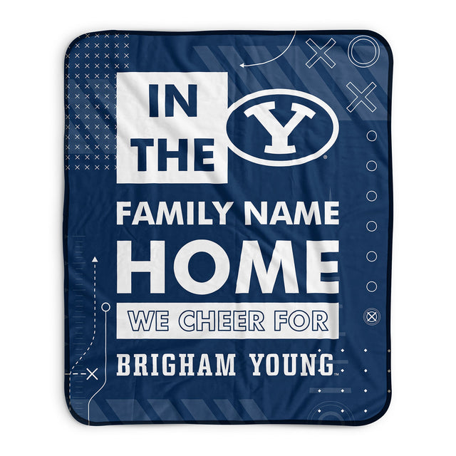 Pixsona Brigham Young Cougars Cheer Pixel Fleece Blanket | Personalized | Custom