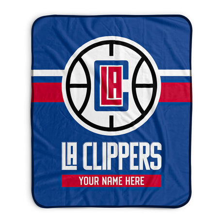 Pixsona Los Angeles Clippers Stripes Pixel Fleece Blanket | Personalized | Custom
