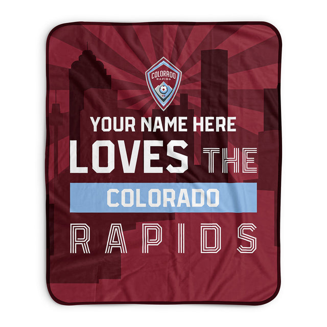 Pixsona Colorado Rapids Skyline Pixel Fleece Blanket | Personalized | Custom