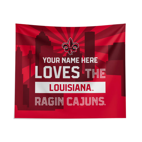 Pixsona Louisiana Lafayette Ragin Cajuns Skyline Tapestry | Personalized | Custom
