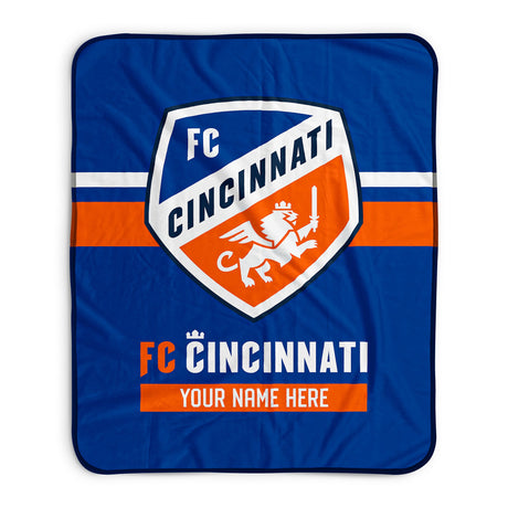 Pixsona FC Cincinnati Stripes Pixel Fleece Blanket | Personalized | Custom