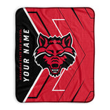 Pixsona Arkansas State Red Wolves Glow Pixel Fleece Blanket | Personalized | Custom