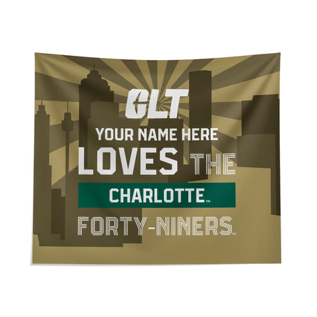Pixsona North Carolina Charlotte 49ers Skyline Tapestry | Personalized | Custom